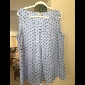 Sleeveless pleated neck blouse